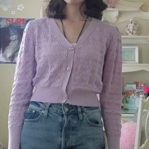 SoldLight Purple/ Lavender Button Up Knit Cardigan